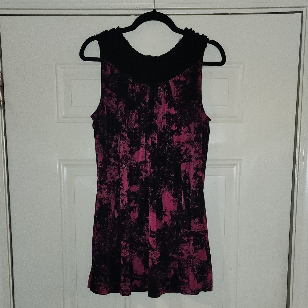 Alfani Sleeveless Stretchy Dress With Pockets & Pleated Neckline Women's Large
